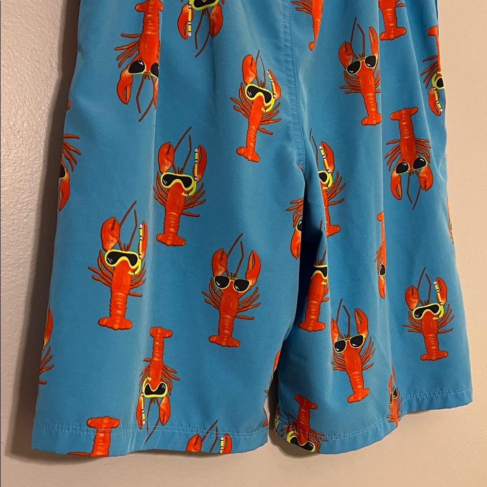 Wonder Nation Boys XL Lobster Swim Trunks Blue Orange Beach Shorts 14-16 - Picture 5 of 6